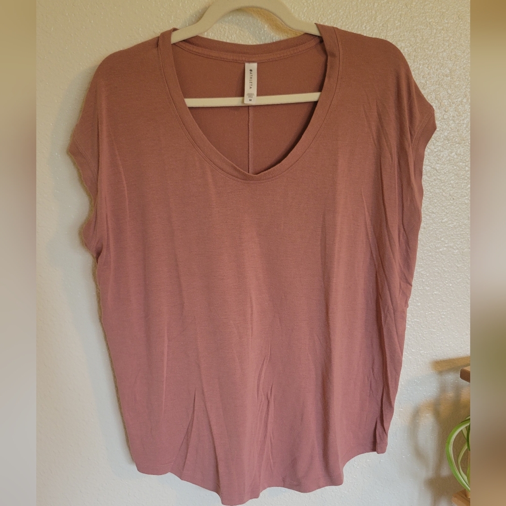 Athleta Mauve colored, T Shirt, Size Medium